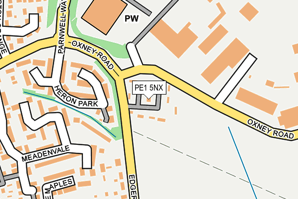 PE1 5NX map - OS OpenMap – Local (Ordnance Survey)