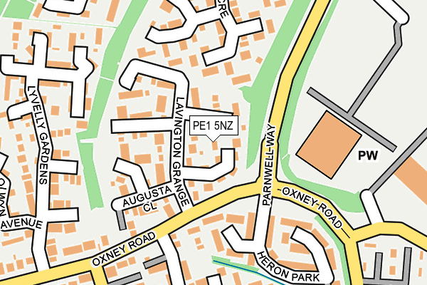 PE1 5NZ map - OS OpenMap – Local (Ordnance Survey)