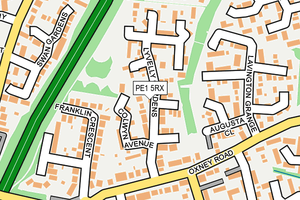 PE1 5RX map - OS OpenMap – Local (Ordnance Survey)