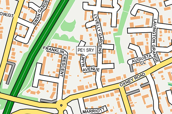 PE1 5RY map - OS OpenMap – Local (Ordnance Survey)