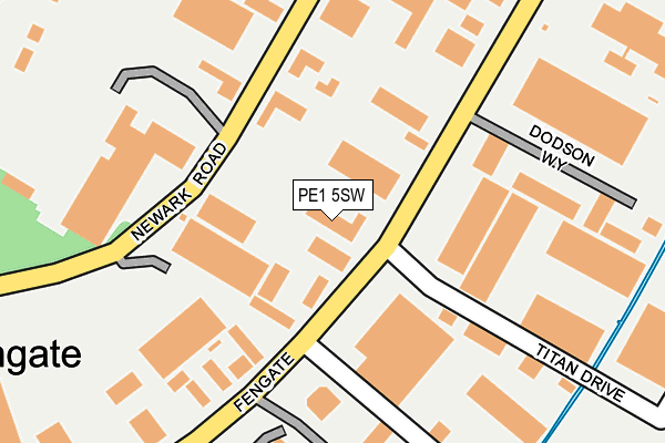 PE1 5SW map - OS OpenMap – Local (Ordnance Survey)