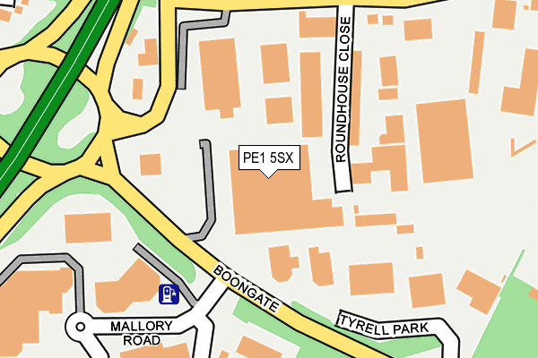 PE1 5SX map - OS OpenMap – Local (Ordnance Survey)