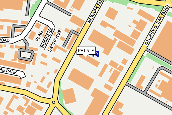 PE1 5TF map - OS OpenMap – Local (Ordnance Survey)