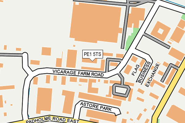 PE1 5TS map - OS OpenMap – Local (Ordnance Survey)