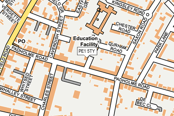 PE1 5TY map - OS OpenMap – Local (Ordnance Survey)