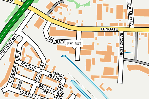 PE1 5UT map - OS OpenMap – Local (Ordnance Survey)