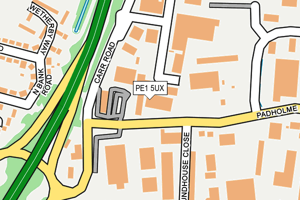 PE1 5UX map - OS OpenMap – Local (Ordnance Survey)