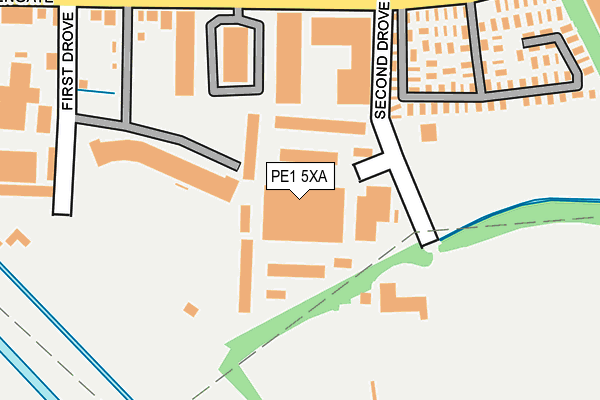 PE1 5XA map - OS OpenMap – Local (Ordnance Survey)