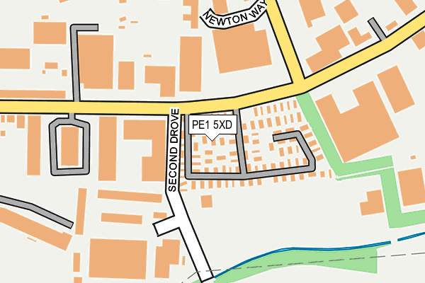 PE1 5XD map - OS OpenMap – Local (Ordnance Survey)