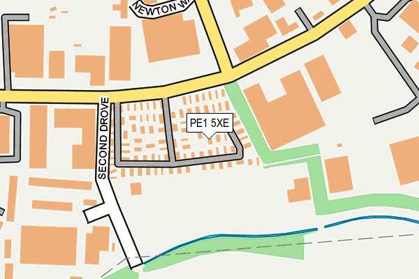 PE1 5XE map - OS OpenMap – Local (Ordnance Survey)