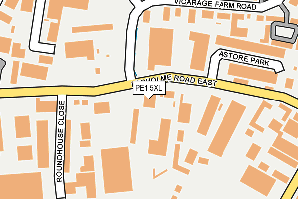 PE1 5XL map - OS OpenMap – Local (Ordnance Survey)