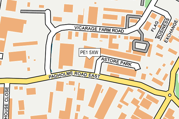 PE1 5XW map - OS OpenMap – Local (Ordnance Survey)