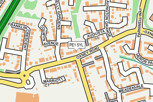 PE1 5YL map - OS OpenMap – Local (Ordnance Survey)