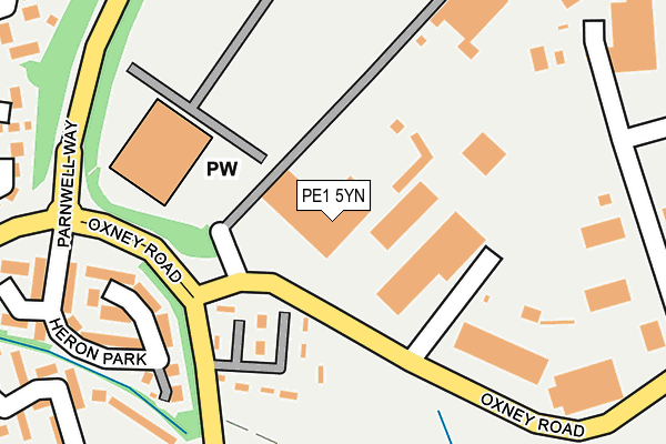 PE1 5YN map - OS OpenMap – Local (Ordnance Survey)