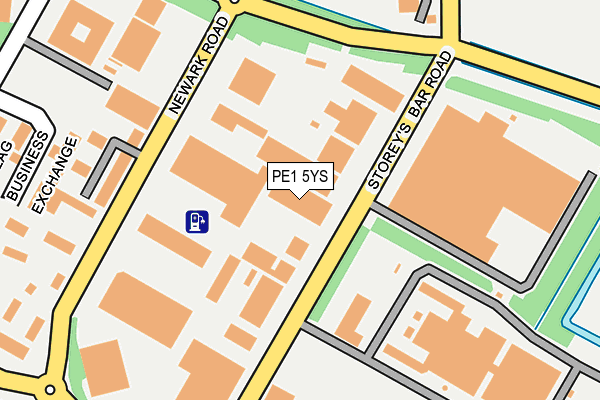 PE1 5YS map - OS OpenMap – Local (Ordnance Survey)