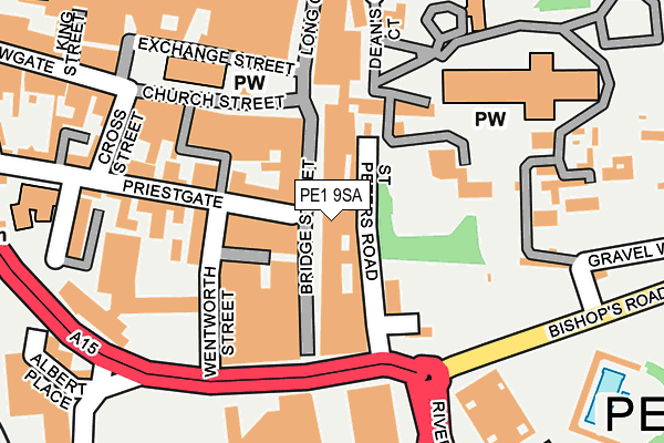 PE1 9SA map - OS OpenMap – Local (Ordnance Survey)