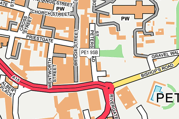 PE1 9SB map - OS OpenMap – Local (Ordnance Survey)