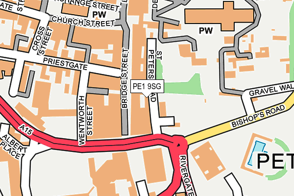 PE1 9SG map - OS OpenMap – Local (Ordnance Survey)