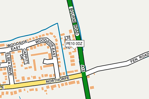 PE10 0DZ map - OS OpenMap – Local (Ordnance Survey)