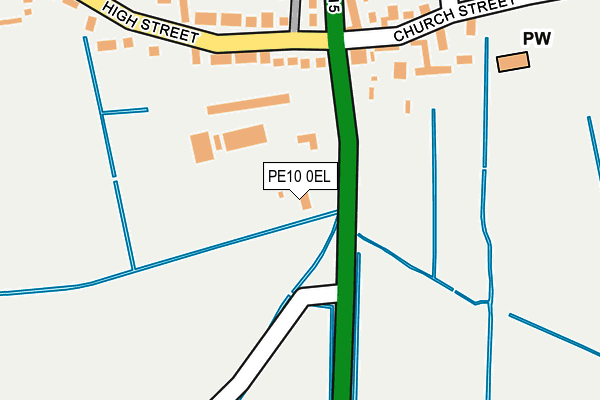 PE10 0EL map - OS OpenMap – Local (Ordnance Survey)