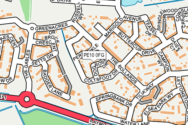 PE10 0FG map - OS OpenMap – Local (Ordnance Survey)