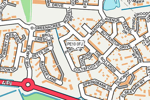 PE10 0FJ map - OS OpenMap – Local (Ordnance Survey)