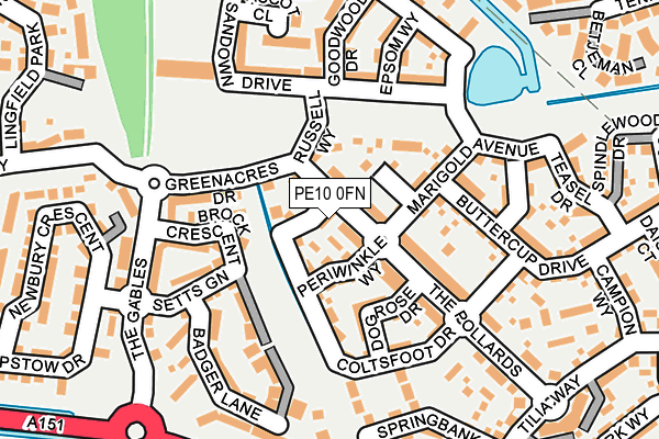 PE10 0FN map - OS OpenMap – Local (Ordnance Survey)