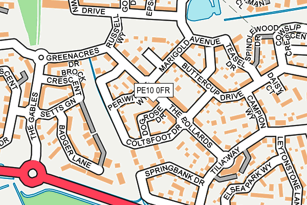 PE10 0FR map - OS OpenMap – Local (Ordnance Survey)