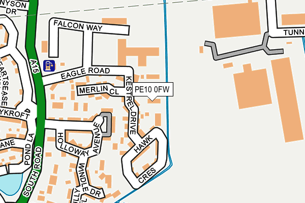 PE10 0FW map - OS OpenMap – Local (Ordnance Survey)