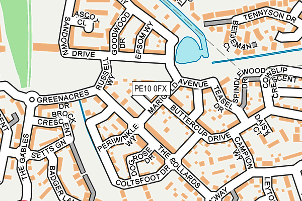 PE10 0FX map - OS OpenMap – Local (Ordnance Survey)
