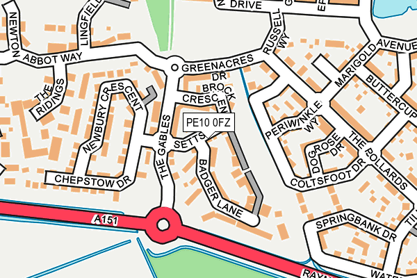 PE10 0FZ map - OS OpenMap – Local (Ordnance Survey)