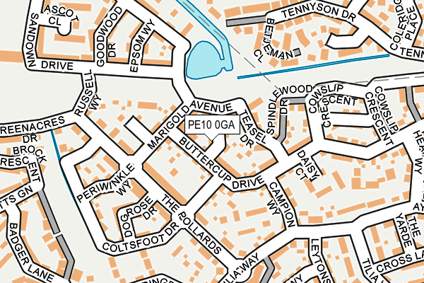 PE10 0GA map - OS OpenMap – Local (Ordnance Survey)
