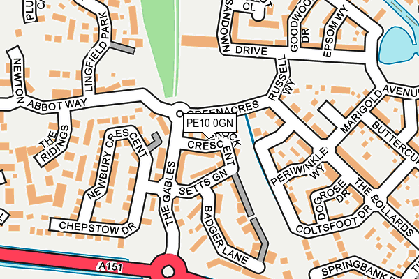 PE10 0GN map - OS OpenMap – Local (Ordnance Survey)