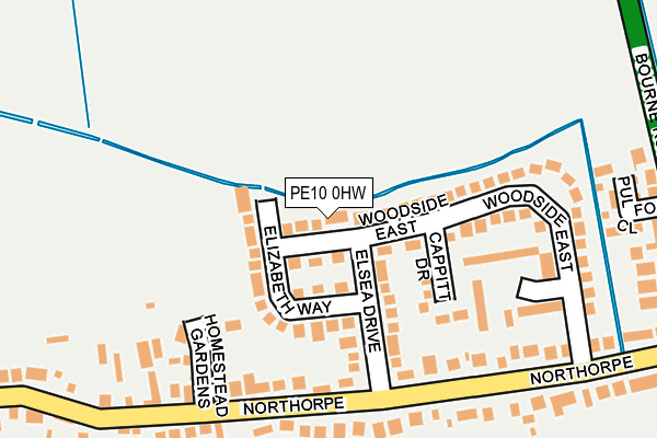 PE10 0HW map - OS OpenMap – Local (Ordnance Survey)