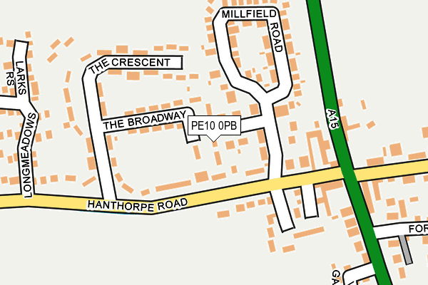PE10 0PB map - OS OpenMap – Local (Ordnance Survey)