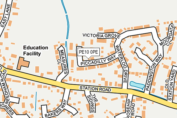 PE10 0PE map - OS OpenMap – Local (Ordnance Survey)