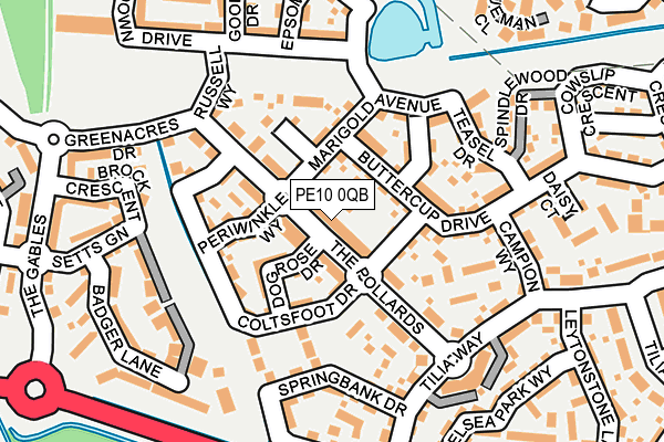 PE10 0QB map - OS OpenMap – Local (Ordnance Survey)