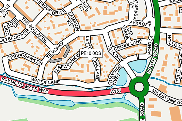 PE10 0QS map - OS OpenMap – Local (Ordnance Survey)