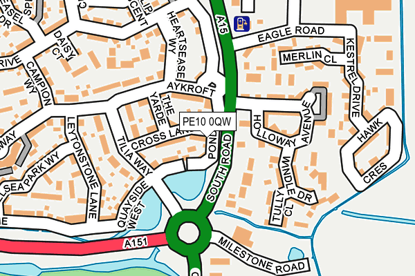 PE10 0QW map - OS OpenMap – Local (Ordnance Survey)