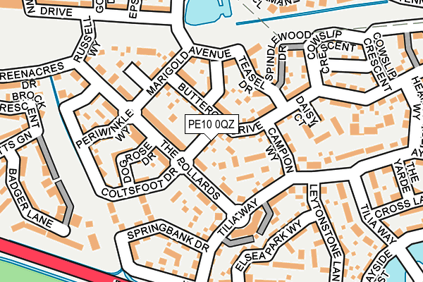 PE10 0QZ map - OS OpenMap – Local (Ordnance Survey)