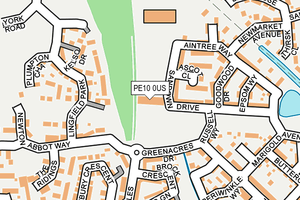 PE10 0US map - OS OpenMap – Local (Ordnance Survey)