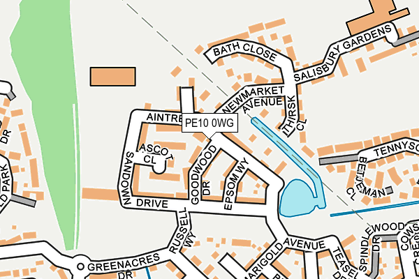 PE10 0WG map - OS OpenMap – Local (Ordnance Survey)