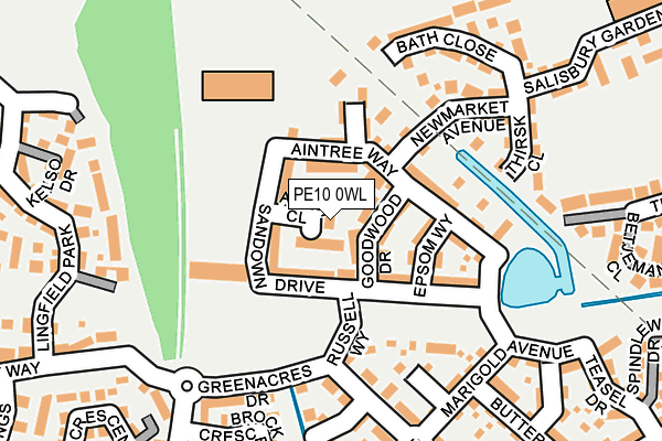 PE10 0WL map - OS OpenMap – Local (Ordnance Survey)