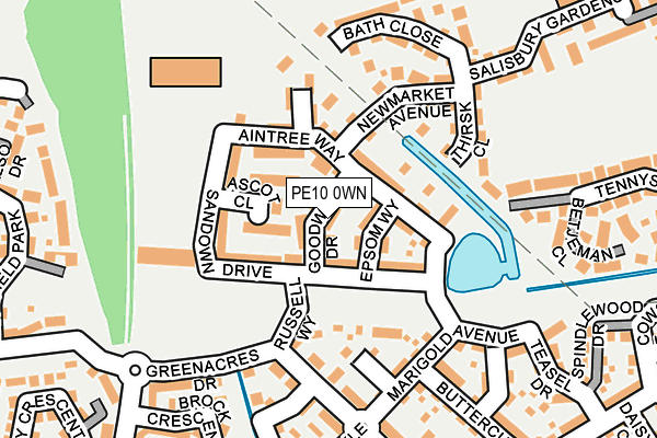 PE10 0WN map - OS OpenMap – Local (Ordnance Survey)