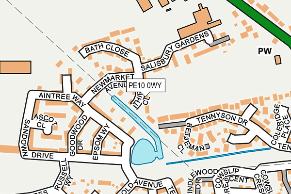 PE10 0WY map - OS OpenMap – Local (Ordnance Survey)