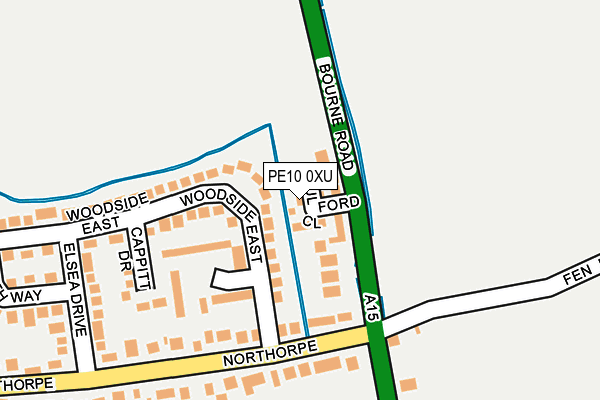 PE10 0XU map - OS OpenMap – Local (Ordnance Survey)