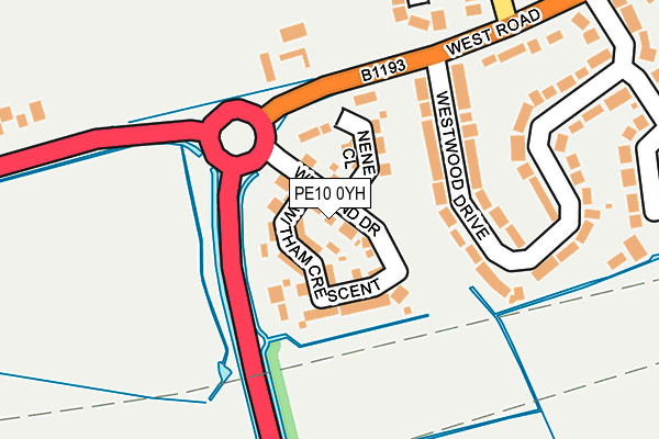 PE10 0YH map - OS OpenMap – Local (Ordnance Survey)