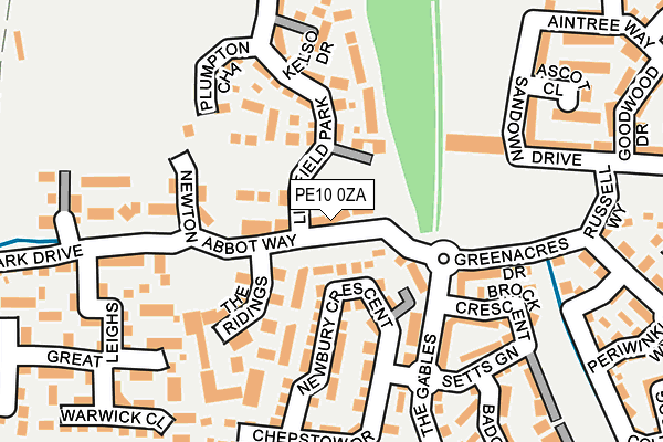 PE10 0ZA map - OS OpenMap – Local (Ordnance Survey)