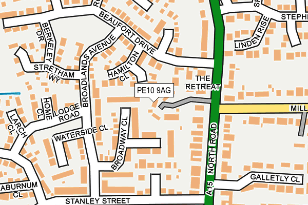 PE10 9AG map - OS OpenMap – Local (Ordnance Survey)