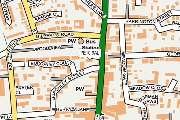 PE10 9AL map - OS OpenMap – Local (Ordnance Survey)